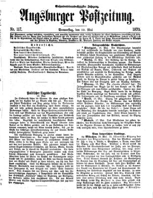 Augsburger Postzeitung Donnerstag 19. Mai 1870