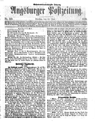 Augsburger Postzeitung Dienstag 28. Juni 1870