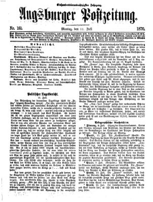 Augsburger Postzeitung Montag 11. Juli 1870