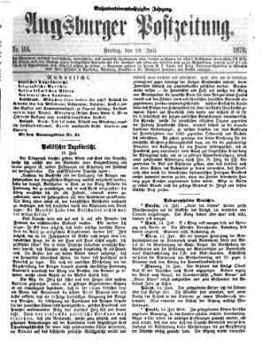Augsburger Postzeitung Freitag 15. Juli 1870