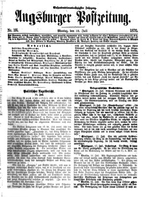 Augsburger Postzeitung Montag 18. Juli 1870