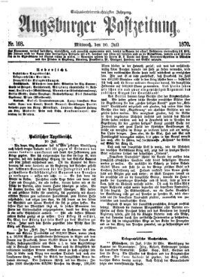 Augsburger Postzeitung Mittwoch 20. Juli 1870