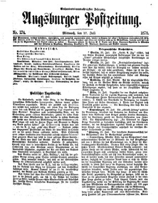 Augsburger Postzeitung Mittwoch 27. Juli 1870