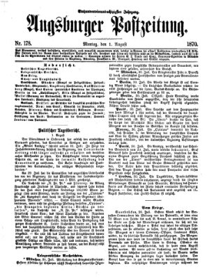 Augsburger Postzeitung Montag 1. August 1870