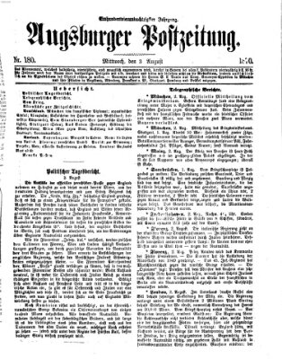 Augsburger Postzeitung Mittwoch 3. August 1870