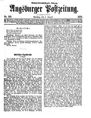 Augsburger Postzeitung Dienstag 9. August 1870