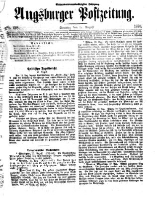 Augsburger Postzeitung Sonntag 21. August 1870