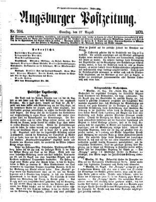 Augsburger Postzeitung Samstag 27. August 1870