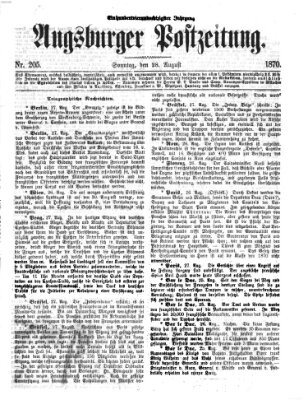 Augsburger Postzeitung Sonntag 28. August 1870