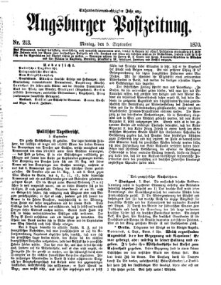 Augsburger Postzeitung Montag 5. September 1870