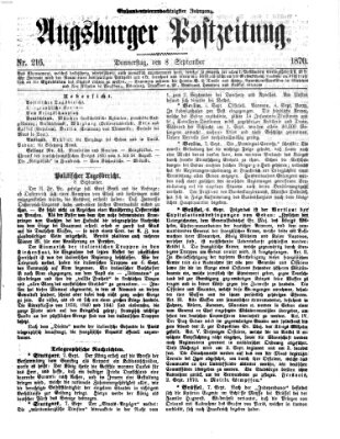 Augsburger Postzeitung Donnerstag 8. September 1870