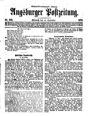 Augsburger Postzeitung Mittwoch 14. September 1870