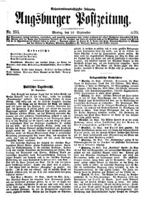 Augsburger Postzeitung Montag 26. September 1870