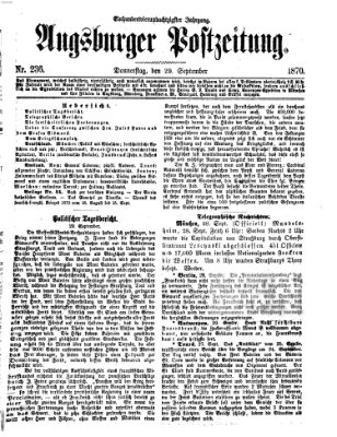 Augsburger Postzeitung Donnerstag 29. September 1870