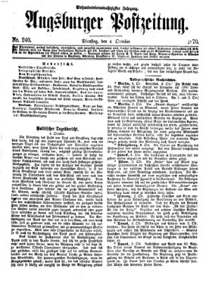 Augsburger Postzeitung Dienstag 4. Oktober 1870