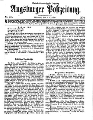 Augsburger Postzeitung Mittwoch 5. Oktober 1870