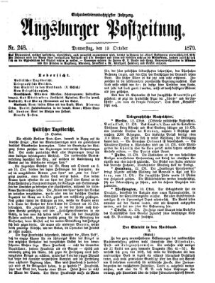 Augsburger Postzeitung Donnerstag 13. Oktober 1870