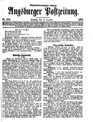 Augsburger Postzeitung Dienstag 18. Oktober 1870