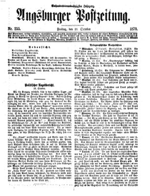 Augsburger Postzeitung Freitag 21. Oktober 1870