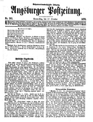 Augsburger Postzeitung Donnerstag 27. Oktober 1870