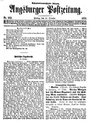 Augsburger Postzeitung Freitag 28. Oktober 1870