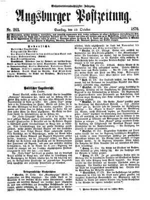 Augsburger Postzeitung Samstag 29. Oktober 1870