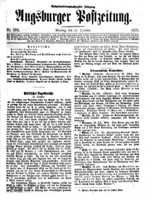 Augsburger Postzeitung Montag 31. Oktober 1870