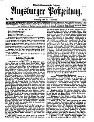 Augsburger Postzeitung Dienstag 15. November 1870