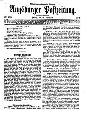 Augsburger Postzeitung Freitag 18. November 1870