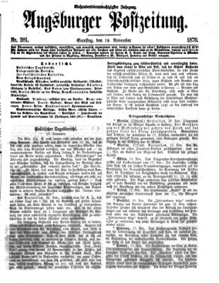 Augsburger Postzeitung Samstag 19. November 1870