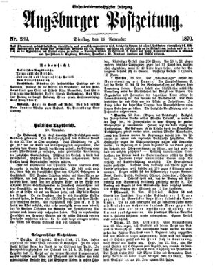 Augsburger Postzeitung Dienstag 29. November 1870