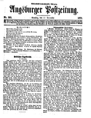 Augsburger Postzeitung Samstag 10. Dezember 1870