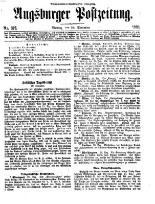 Augsburger Postzeitung Montag 26. Dezember 1870