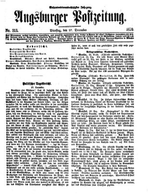 Augsburger Postzeitung Dienstag 27. Dezember 1870