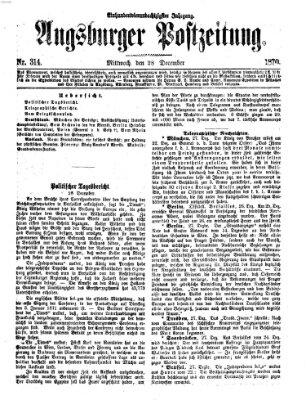 Augsburger Postzeitung Mittwoch 28. Dezember 1870