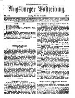 Augsburger Postzeitung Freitag 30. Dezember 1870