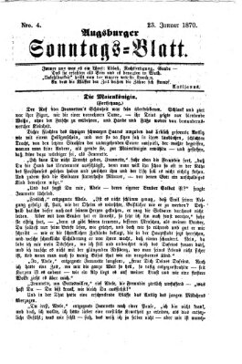 Augsburger Sonntagsblatt (Augsburger Postzeitung) Sonntag 23. Januar 1870