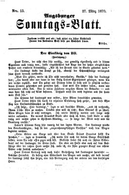 Augsburger Sonntagsblatt (Augsburger Postzeitung) Sonntag 27. März 1870