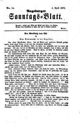 Augsburger Sonntagsblatt (Augsburger Postzeitung) Sonntag 3. April 1870