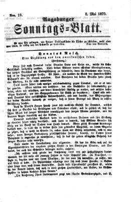 Augsburger Sonntagsblatt (Augsburger Postzeitung) Sonntag 8. Mai 1870