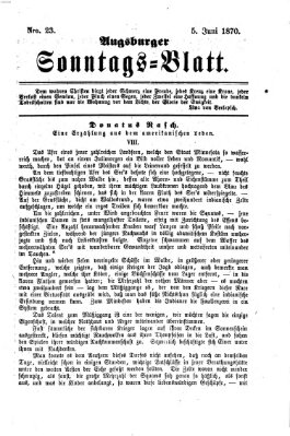 Augsburger Sonntagsblatt (Augsburger Postzeitung) Sonntag 5. Juni 1870