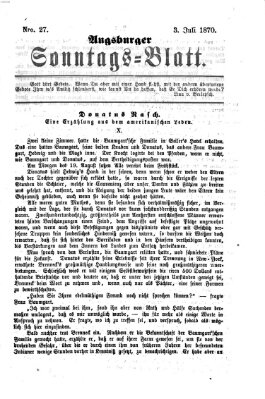 Augsburger Sonntagsblatt (Augsburger Postzeitung) Sonntag 3. Juli 1870