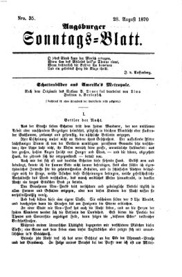 Augsburger Sonntagsblatt (Augsburger Postzeitung) Sonntag 28. August 1870