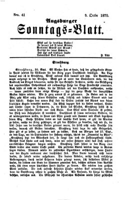 Augsburger Sonntagsblatt (Augsburger Postzeitung) Sonntag 9. Oktober 1870