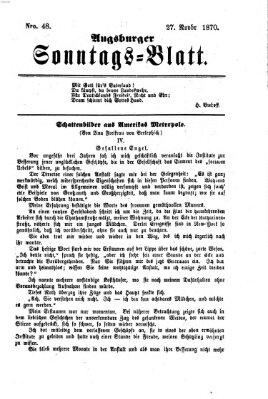 Augsburger Sonntagsblatt (Augsburger Postzeitung) Sonntag 27. November 1870