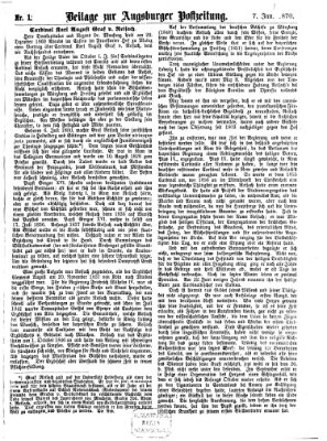 Augsburger Postzeitung. Beilage zur Augsburger Postzeitung (Augsburger Postzeitung) Freitag 7. Januar 1870