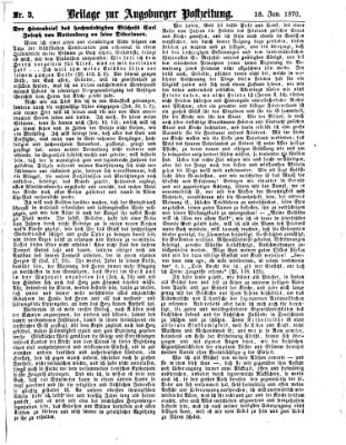 Augsburger Postzeitung. Beilage zur Augsburger Postzeitung (Augsburger Postzeitung) Dienstag 18. Januar 1870