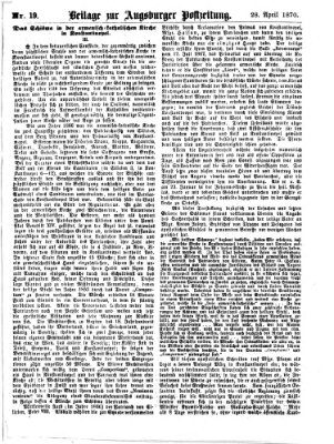 Augsburger Postzeitung. Beilage zur Augsburger Postzeitung (Augsburger Postzeitung) Donnerstag 28. April 1870