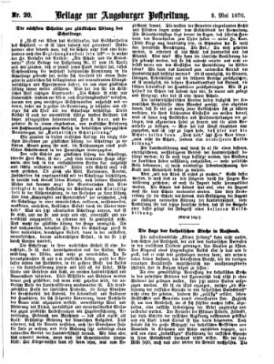 Augsburger Postzeitung. Beilage zur Augsburger Postzeitung (Augsburger Postzeitung) Donnerstag 5. Mai 1870