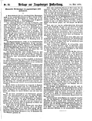 Augsburger Postzeitung. Beilage zur Augsburger Postzeitung (Augsburger Postzeitung) Dienstag 10. Mai 1870